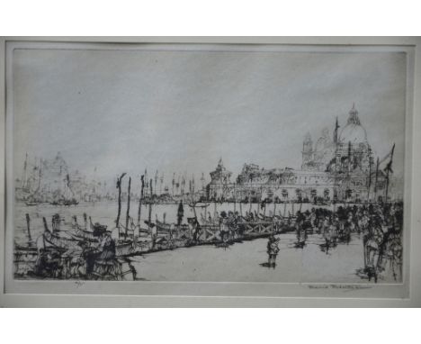 David Robertson ARA (c 1854-1925) - 'The Salute, Venice', dry-point etching, signed and numbered 41/75 in margin, 18 x 28 cm
