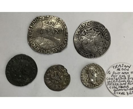 Mixed lot of Coins, includes Charles I Shilling mm triangle in circle, Henry VI Groat annulet issue Calais mint, German hamme
