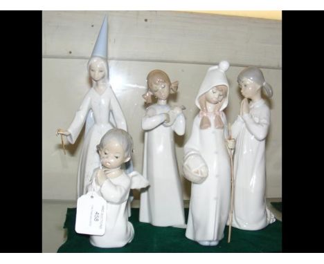 Four Lladro figures and one other 