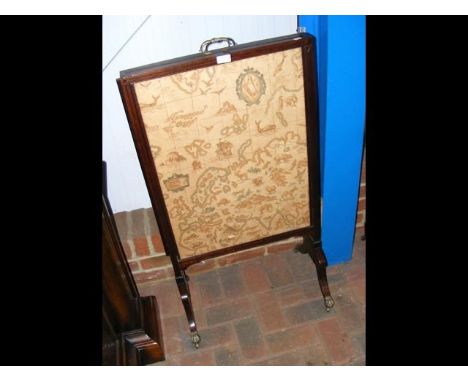 A Regency rosewood adjustable firescreen 