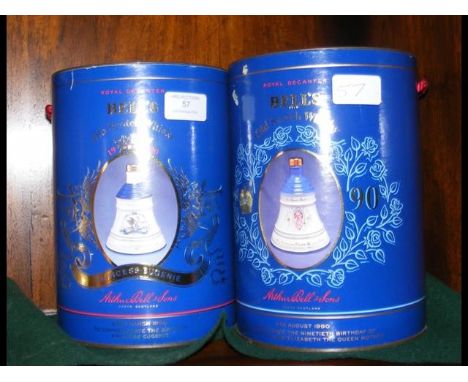 An unopened commemorative Bell's Old Scotch Whisky decanter 'Princess Eugenie' in original box, together with one other '90th