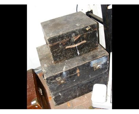 An old painted tool chest and one other 