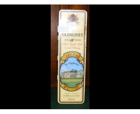 An unopened bottle of The Glenlivet 12 Years Old Pure Single Malt Scotch Whisky in metal case 