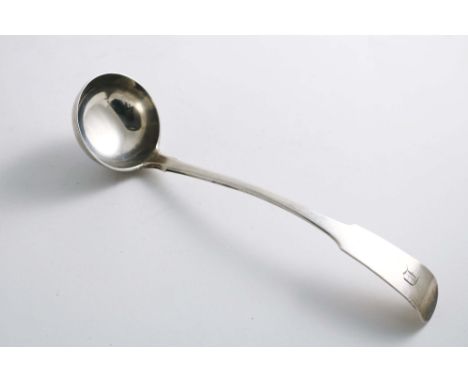A SCOTTISH PROVINCIAL FIDDLE PATTERN TODDY LADLE initialled "D" by M. Hinchsliffe of Dumfries (M.HINCHSLIFFE, fowled anchor, 