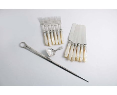 A GEORGE III MEAT SKEWER with a plain ring handle, by Thomas Wallis &amp; Jonathan Hayne, London 1810 together with an early 