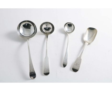 A MIXED LOT:- A Scottish provincial Oar pattern toddy ladle, initialled, by Charles Jamieson of Inverness (CJ, INS, CJ), a to