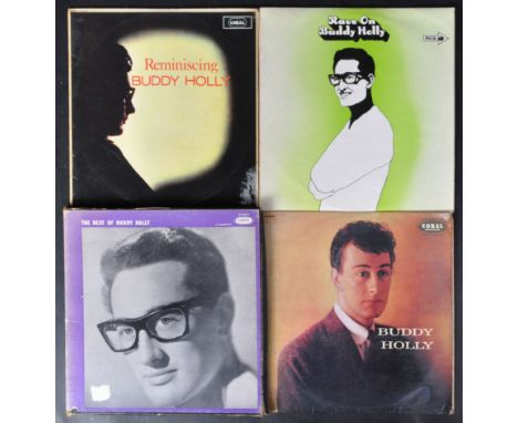 Buddy Holly - A selection of long play LP vinyl records to include his self titled debut album (Coral, Mono LVA9085, VG+), Re