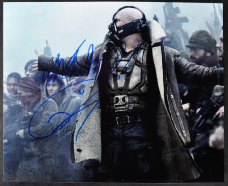 Tom Hardy - Batman The Dark Knight Rises - Bane - autographed 8x10" colour photograph from the movie. Signed by Hardy in blue