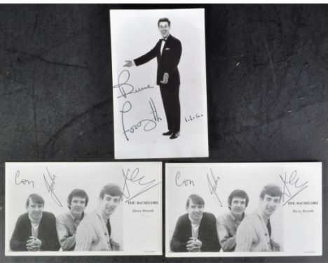 Autographs - 1960s Entertainment - The Bachelors - two autographed official 6x4" Decca Records black and white promotional po