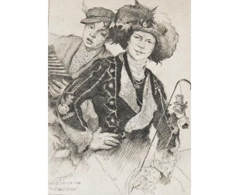 Ernest Borough Johnson (British 1867-1949), four works; The Pearly Queen, etching, 22.5 x 17cm; 'The Real Arab of Palastine..