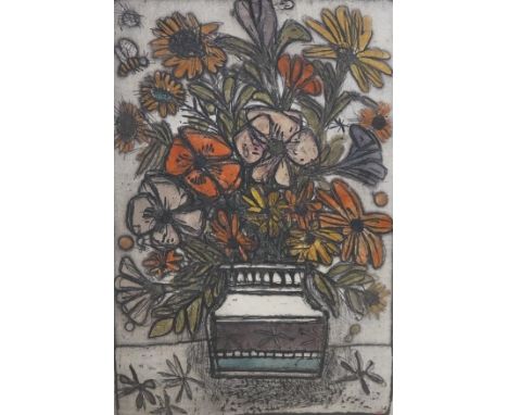 Alfred Cohen (American, 1920-2001), colour artist's proof etching, ‘Fleurs’, signed and inscribed in pencil, 31 x 21cm. Condi