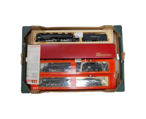 Three boxed Rivarossi HO gauge railway American outline tender locomotives; a Southern Pacific Lines 2-8-8-4, 4294, (1547), a