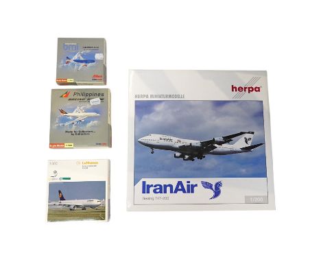 Twenty-four boxed models of modern passenger aircraft by Herpa, Schuco Star Jets, etc. in a mainly 1:500 scale and including 