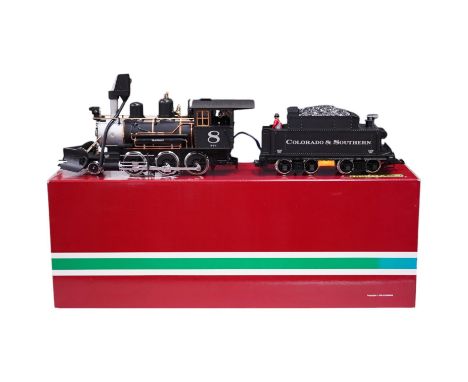 A boxed Lehman LGB (2319 S) G scale railway Colorado &amp; Southern Railway 2-6-0 locomotive, 8, in black livery. Condition -