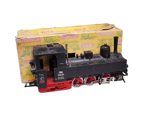 A boxed Lehmann LGB G scale railway OBB Austrian Zillertalbahn 0-6-2T locomotive, 298.53. Condition fair, some running wear a