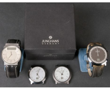 Vier Herrenarmbanduhren „Junghans“. (Funktion ungeprüft / zwei Armbänder fehlen)