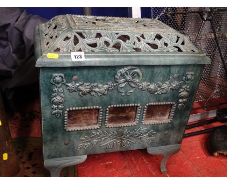 Mirus enamel decorated woodburning stove
