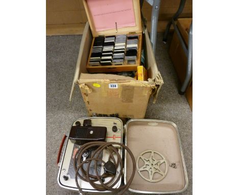 Box of Kodak and other vintage projector items