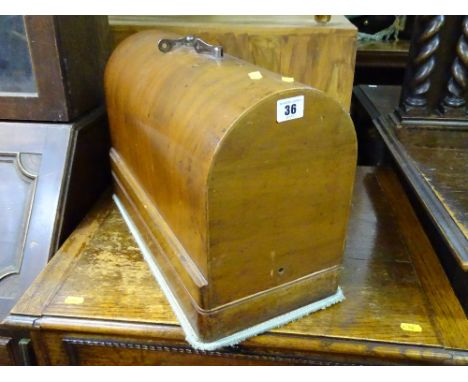 Vintage wooden cased Singer sewing machine