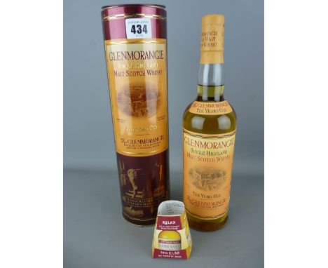 70cl bottle of Glenmorangie ten year old single Highland malt Scotch whisky in original tin