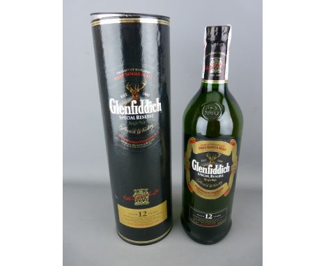 Litre bottle of Glenfiddich Special Reserve single malt Scotch whisky, aged 12 years in original carton