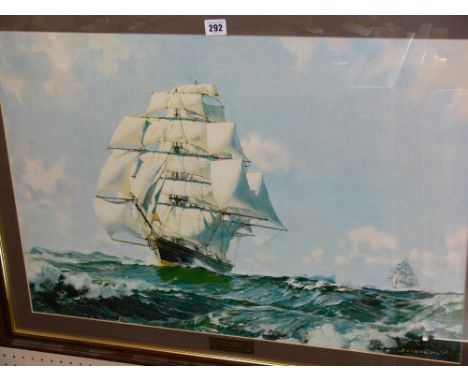 STOBART print - fourmaster at sail, 50 x 70 cms