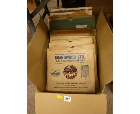 Box of vintage vinyl records