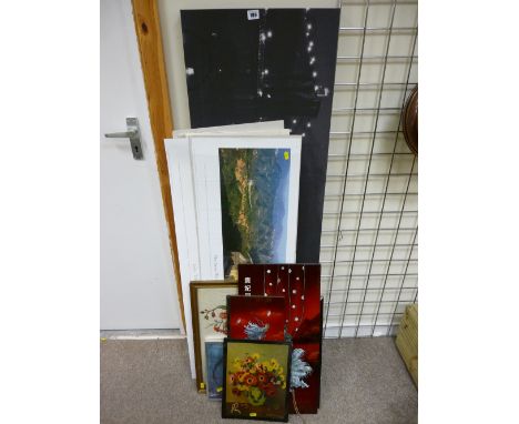 Large parcel of paintings, prints, plaques, tapestries etc