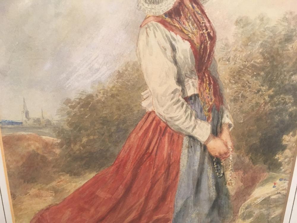 William Henry Hunt (British, 1790-1864) A woman of Flanders, full ...