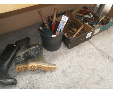 2 boxes and a tub of tools