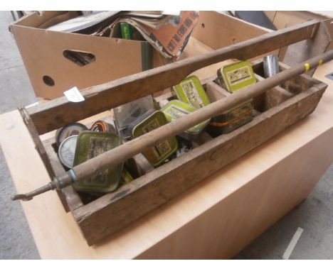 Home made vintage tool box and contents