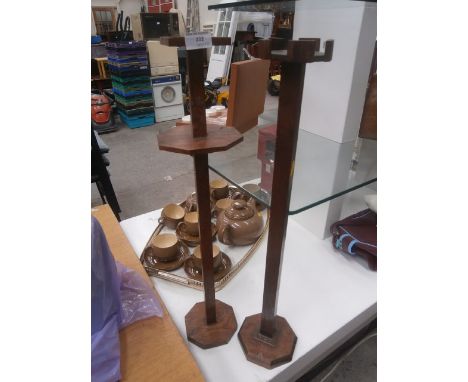 2 vintage wooden ashtray stands