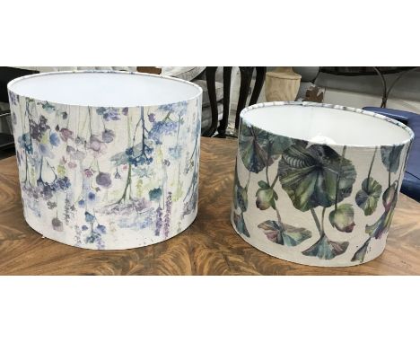 A pair of Voyage Maison velvet type lamp shades, together with a similar pair and two further lamp shades (4)