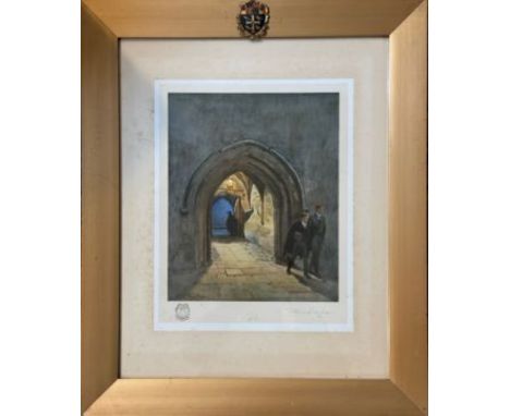 Fred Roe (British: 1864-1947), Westminster School, lithographic print, signed in pencil bottom right, dated no.76, with embos