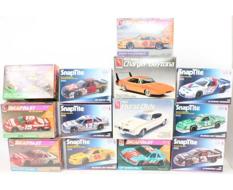 13 various boxed AMT/ERTL 1/24th scale plastic car kits, all in original boxes, examples to include 1969 Hurst Olds, Chevrole