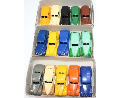 1 tray containing 15 repainted Dinky Toys to include, Oldsmobile, Chrysler and Packard models