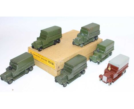 Dinky Toys No. 151B 6 Wheeled Military Transport Wagon original trade box containing 6 examples consisting of 5 in green in v