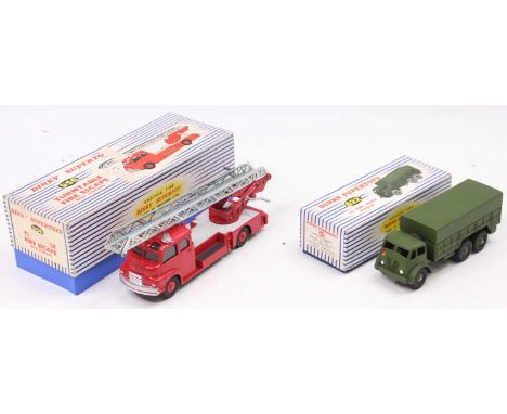 A group of 2 Dinky Supertoys 956 Turntable Fire engine with windows in excellent condition with inner packing, box has price 