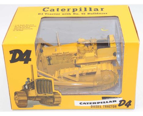 Speccast 1/16th scale diecast model of a Caterpillar D4 Tractor with No.4s Bulldozer, housed in the original window box with 