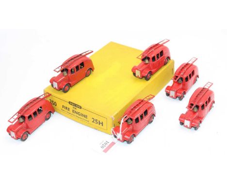 Dinky Toys No. 25H / 250 Streamlined Fire Engine original trade pack containing 6 examples - all finished in bright red inclu