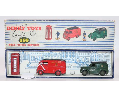 Dinky Toys No. 299 Gift Set "Post Office Services" containing No. 260 Morris "Royal Mail" Van - red including ridged hubs, bl