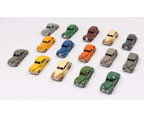 1 tray containing 15 repainted Dinky Toys to include, Buick, Chrysler and Studebaker models