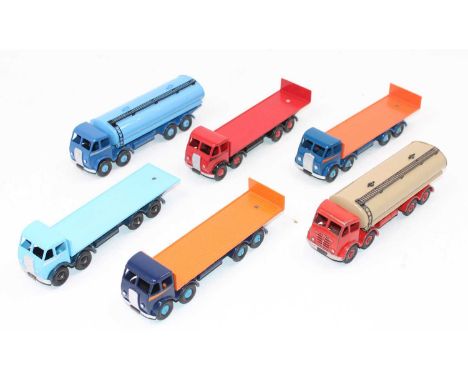 Collection of 6 various repainted Dinky Toy diecast vehicles, to include Foden 905 Flat bed with tailboard and others