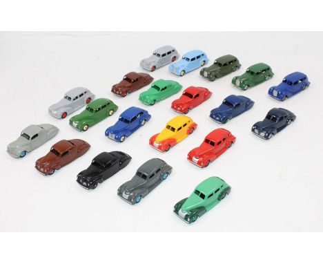 1 tray containing 20 repainted Dinky Toys to include, Lincoln Zephyr, Chrysler and Packard models