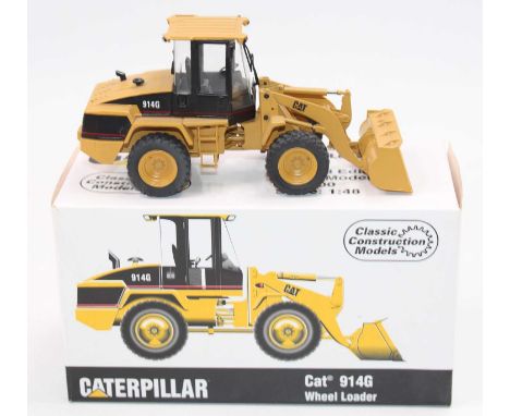 CCM Classic Construction Models 1/48th scale diecast model of a brass CAT 914G Wheel Loader, limited edition with certificate