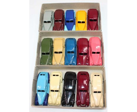 1 tray containing 15 repainted Dinky Toys to include, Oldsmobile, Chrysler and Packard models