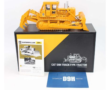 Classic Construction Models CCM, 1/24th scale Limited Edition brass model of a CAT D9H Track Type Tractor, finished in yellow