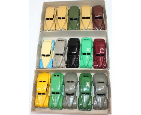 1 tray containing 15 repainted Dinky Toys to include, Oldsmobile, Buick and Studebaker models