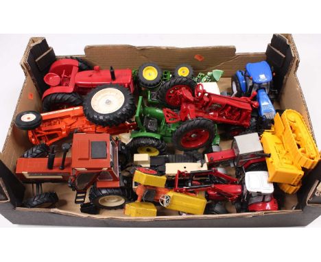 13 various mixed scale farming diecasts and tractor models, including ERTL, Siku, ROS and others, examples include Ros Models