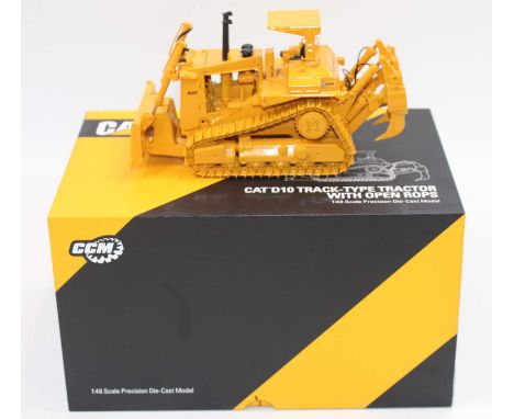 CCM Classic Construction Models 1/48th scale diecast model of a CAT D10 Track Type Tractor with open rops, housed in the orig